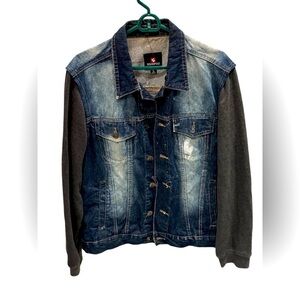 South Pole Mens Blue Heavy Denim Jean Button-Up Jacket Southpole Urban Rap Large